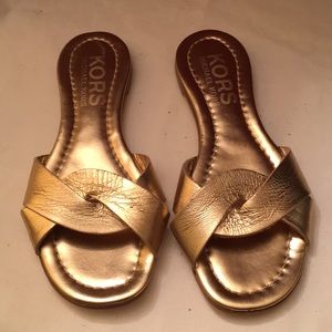 Like new Gold Leather Kors Michael Kors Sandals 7